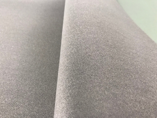 Бархат на бумажной основе цвет серый с серебристым блеском . Флокированная бумага




