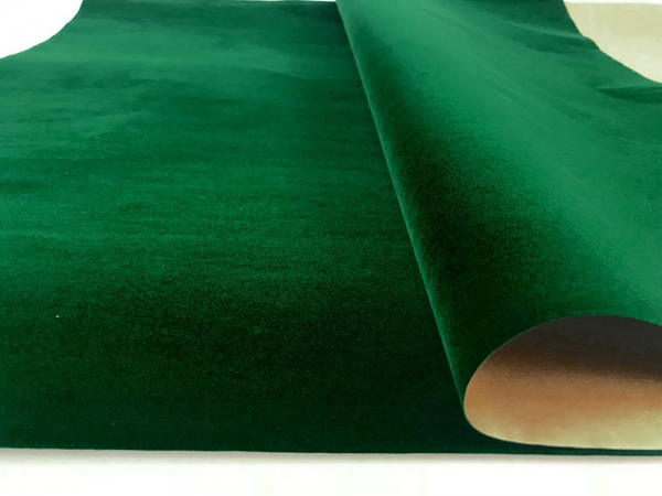 Бархат на бумажной основе цвет темно-зеленый. Флокированная бумага



