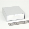 Размер 9х9х3 см Выдвижная коробка. Цвет серебро, дно белое


